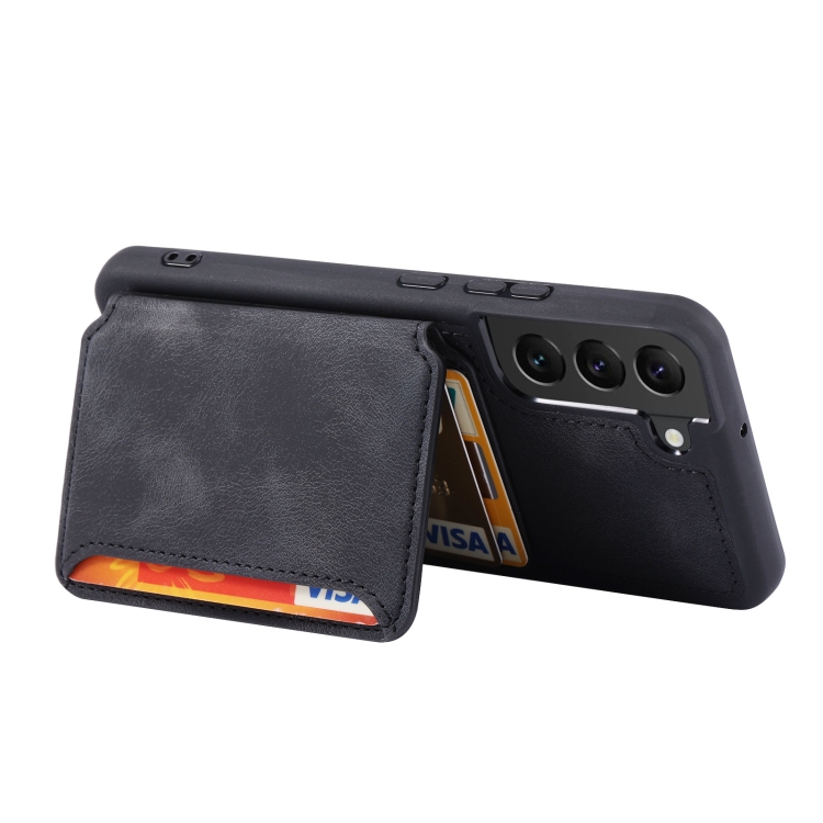 For Samsung Galaxy S22 5G Skin Feel Dream Anti-theft Brush Shockproof Portable Skin Card Bag Phone Case(Black) For Samsung Galaxy S22 5G Skin Feel Dream Anti-theft Brush Shockproof Portable Skin Card Bag Phone Case(Black)
