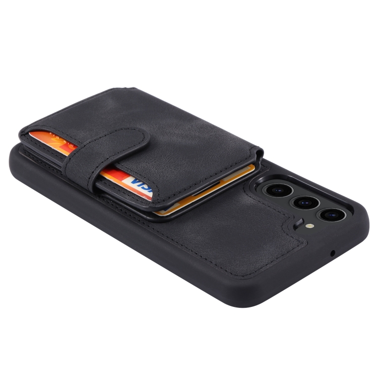 For Samsung Galaxy S23+ 5G Skin Feel Dream Anti-theft Brush Shockproof Portable Skin Card Bag Phone Case(Black) For Samsung Galaxy S23+ 5G Skin Feel Dream Anti-theft Brush Shockproof Portable Skin Card Bag Phone Case(Black)