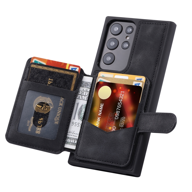 For Samsung Galaxy S23 Ultra 5G Skin Feel Dream Anti-theft Brush Shockproof Portable Skin Card Bag Phone Case(Black) For Samsung Galaxy S23 Ultra 5G Skin Feel Dream Anti-theft Brush Shockproof Portable Skin Card Bag Phone Case(Black)