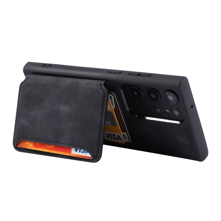 For Samsung Galaxy S23 Ultra 5G Skin Feel Dream Anti-theft Brush Shockproof Portable Skin Card Bag Phone Case(Black) For Samsung Galaxy S23 Ultra 5G Skin Feel Dream Anti-theft Brush Shockproof Portable Skin Card Bag Phone Case(Black)