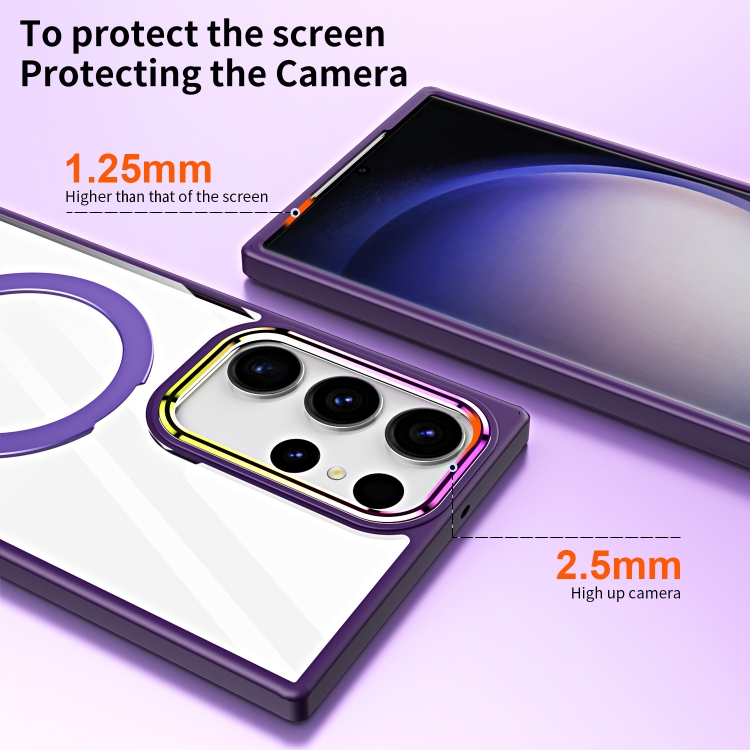 For Samsung Galaxy S23 Ultra 5G MagSafe Magnetic Invisible Holder Phone Case(Navy Blue) For Samsung Galaxy S23 Ultra 5G MagSafe Magnetic Invisible Holder Phone Case(Navy Blue)