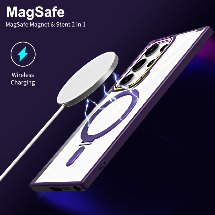 For Samsung Galaxy S23 Ultra 5G MagSafe Magnetic Invisible Holder Phone Case(Navy Blue) For Samsung Galaxy S23 Ultra 5G MagSafe Magnetic Invisible Holder Phone Case(Navy Blue)