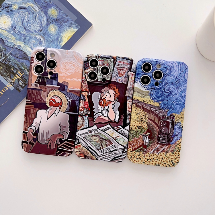 For iPhone 14 Precise Hole Oil Painting Glossy PC Phone Case(Tower) For iPhone 14 Precise Hole Oil Painting Glossy PC Phone Case(Tower)