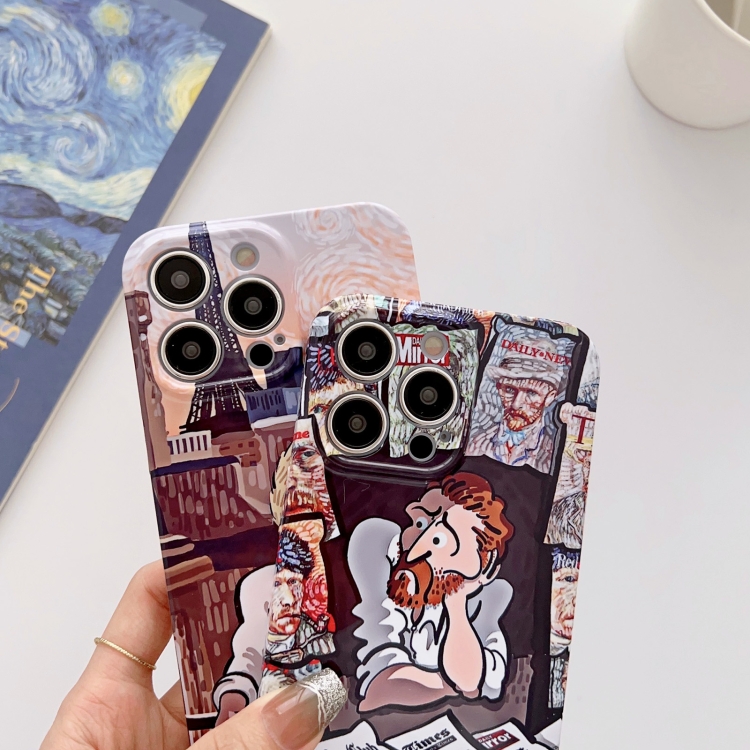 For iPhone 14 Precise Hole Oil Painting Glossy PC Phone Case(Tower) For iPhone 14 Precise Hole Oil Painting Glossy PC Phone Case(Tower)
