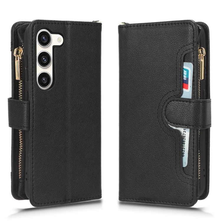 For Samsung Galaxy S23+ 5G Litchi Texture Zipper Leather Phone Case(Black) For Samsung Galaxy S23+ 5G Litchi Texture Zipper Leather Phone Case(Black)