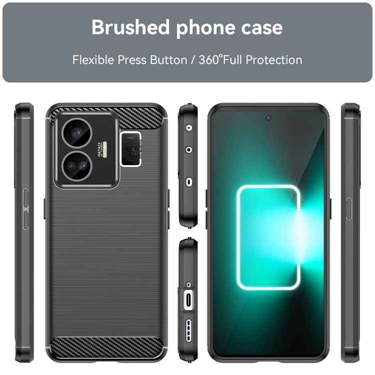 For Realme C53 Brushed Texture Carbon Fiber TPU Phone Case(Black)