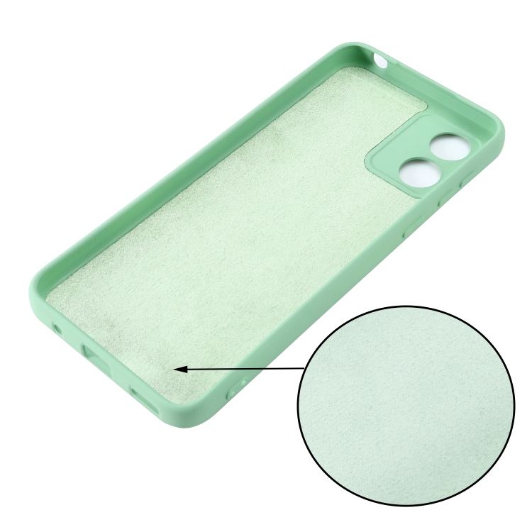 Para Motorola Moto G73 Pure Color Liquid Silicone Funda para teléfono a  prueba de golpes (Verde)