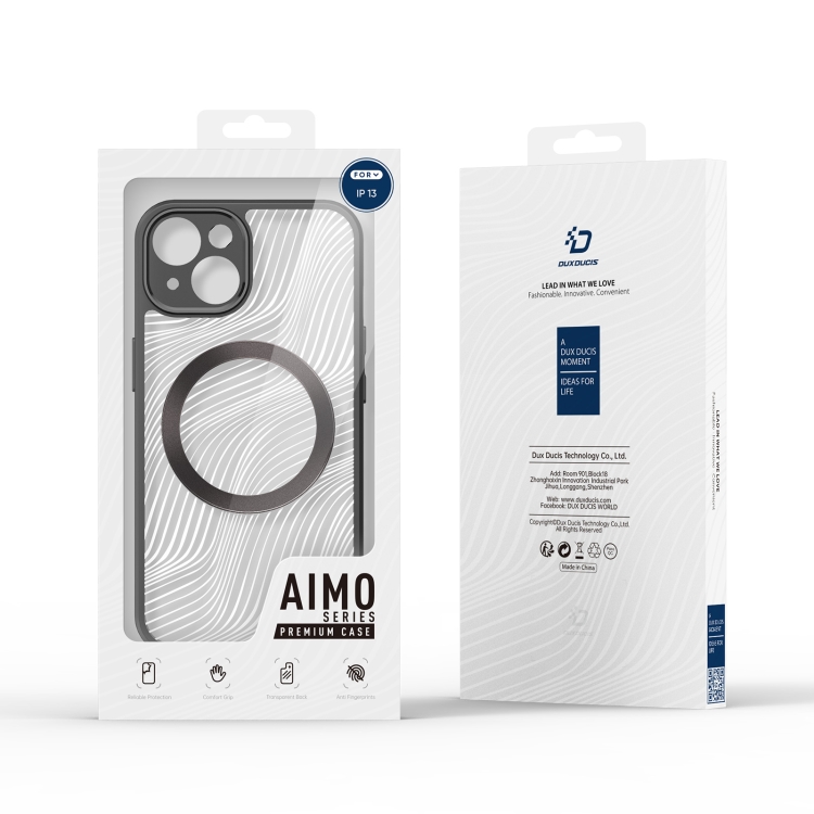 For iPhone 13 DUX DUCIS Aimo Mag Series TPU + PC MagSafe Frosted Feel Phone Case(Black) For iPhone 13 DUX DUCIS Aimo Mag Series TPU + PC MagSafe Frosted Feel Phone Case(Black)