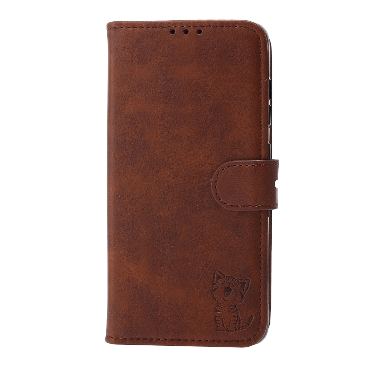 For Samsung Galaxy S23+ 5G Embossed Happy Cat Pattern Flip Leather Phone Case(Brown) For Samsung Galaxy S23+ 5G Embossed Happy Cat Pattern Flip Leather Phone Case(Brown)