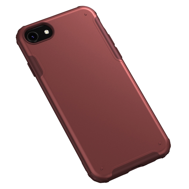 For iPhone SE 2022 / SE 2020 / 8 / 7 Solid Color Four-corner Shockproof TPU + PC Protective Case(Red) For iPhone SE 2022 / SE 2020 / 8 / 7 Solid Color Four-corner Shockproof TPU + PC Protective Case(Red)