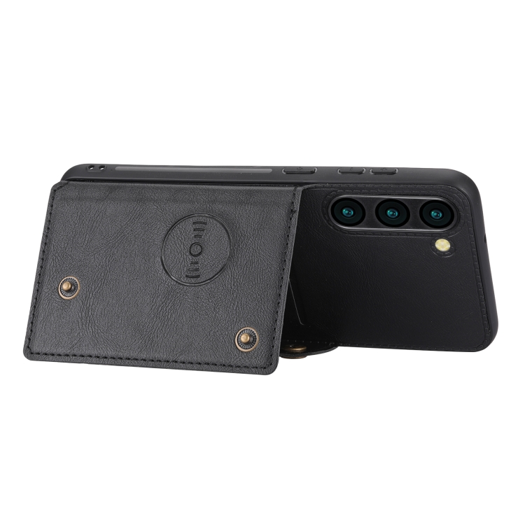 For Samsung Galaxy S23+ 5G Double Buckle Magnetic Phone Case(Black) For Samsung Galaxy S23+ 5G Double Buckle Magnetic Phone Case(Black)
