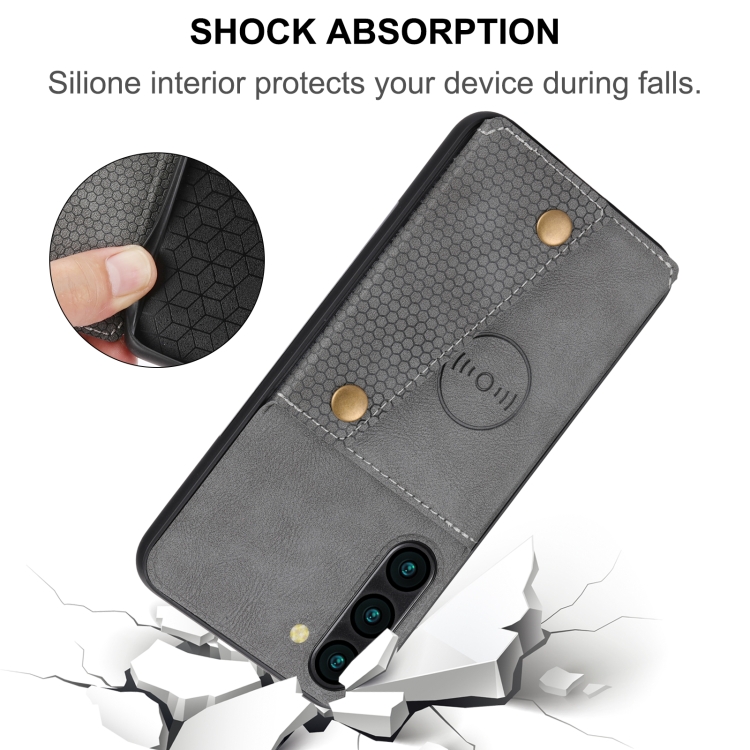 For Samsung Galaxy S23+ 5G Double Buckle Magnetic Phone Case(Black) For Samsung Galaxy S23+ 5G Double Buckle Magnetic Phone Case(Black)