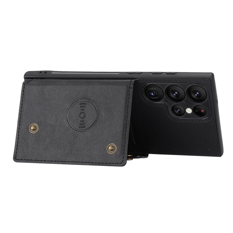 For Samsung Galaxy S23 Ultra 5G Double Buckle Magnetic Phone Case(Black) For Samsung Galaxy S23 Ultra 5G Double Buckle Magnetic Phone Case(Black)