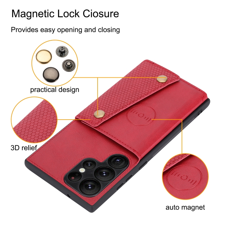 For Samsung Galaxy S23 Ultra 5G Double Buckle Magnetic Phone Case(Black) For Samsung Galaxy S23 Ultra 5G Double Buckle Magnetic Phone Case(Black)