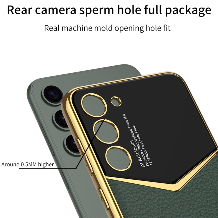 For Samsung Galaxy S23+ 5G GKK Plating Soft TPU + Leather Full Coverage Phone Case(Purple) For Samsung Galaxy S23+ 5G GKK Plating Soft TPU + Leather Full Coverage Phone Case(Purple)