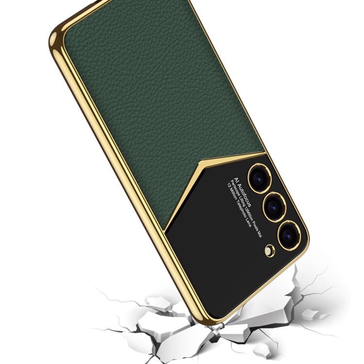 For Samsung Galaxy S23+ 5G GKK Plating Soft TPU + Leather Full Coverage Phone Case(Purple) For Samsung Galaxy S23+ 5G GKK Plating Soft TPU + Leather Full Coverage Phone Case(Purple)