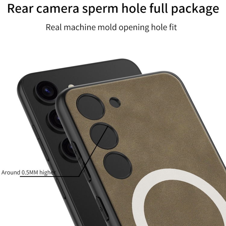 For Samsung Galaxy S23+ 5G GKK Magsafe Skin-feel Leather Full Coverage Phone Case(Grey) For Samsung Galaxy S23+ 5G GKK Magsafe Skin-feel Leather Full Coverage Phone Case(Grey)