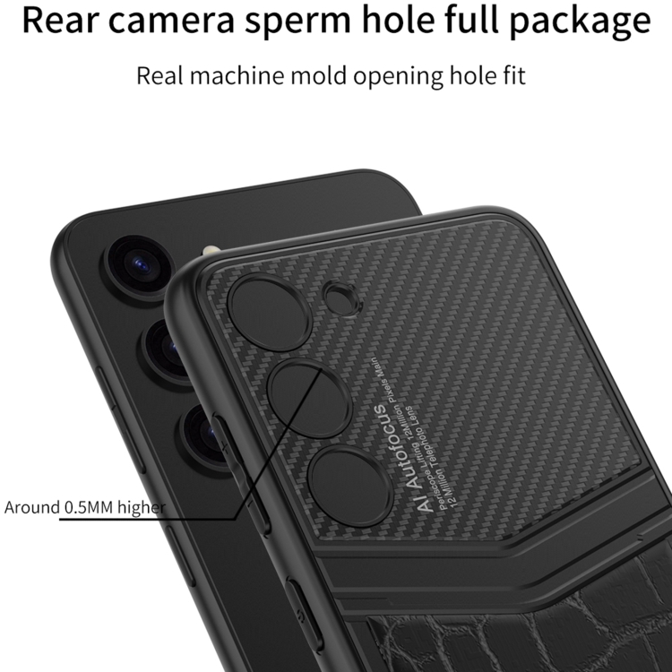 For Samsung Galaxy S23 Ultra 5G GKK TPU + PU Full Coverage Phone Case without Pen(Litchi Texture)