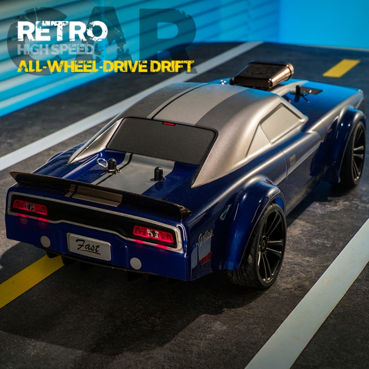 JJR/C Q142 Full Scale Electric Four-wheel Drive Muscle High Speed Drift RC Car(Blue) - B5