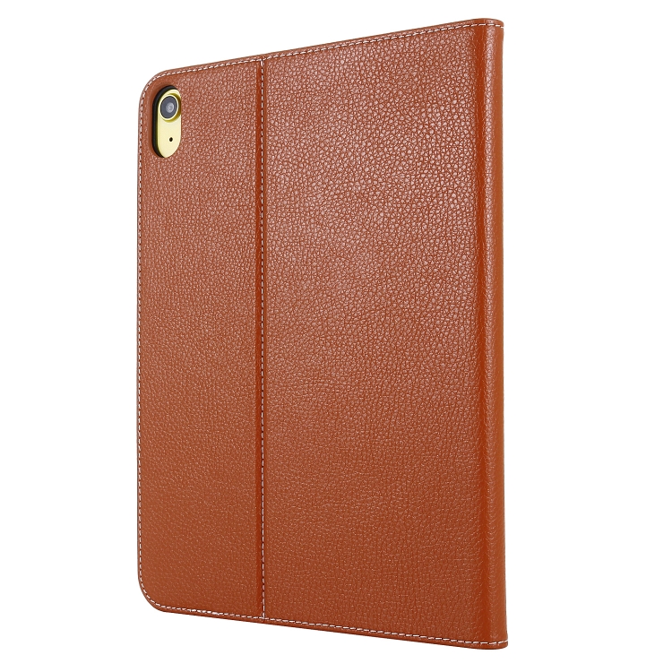 For iPad 10th Gen 10.9 2022 GEBEI Silk Texture Flip Tablet Leather Case(Brown) For iPad 10th Gen 10.9 2022 GEBEI Silk Texture Flip Tablet Leather Case(Brown)