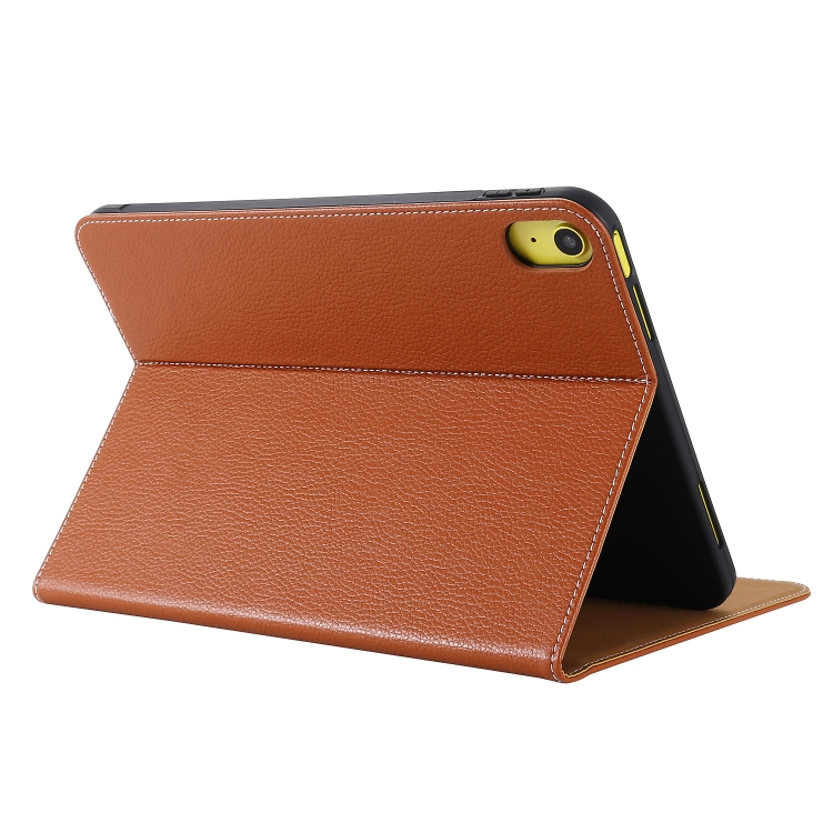 For iPad 10th Gen 10.9 2022 GEBEI Silk Texture Flip Tablet Leather Case(Brown) For iPad 10th Gen 10.9 2022 GEBEI Silk Texture Flip Tablet Leather Case(Brown)