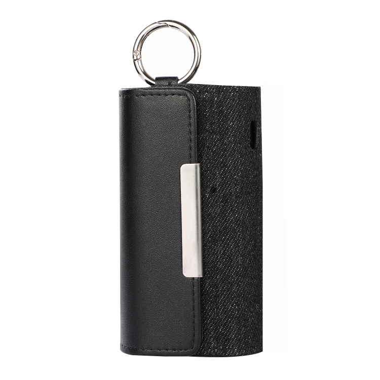 For IQOS ILUMA Portable Contrasting Color Electronic Cigarette Storage Bag  with Hanging Loop(Black + Denim Black)