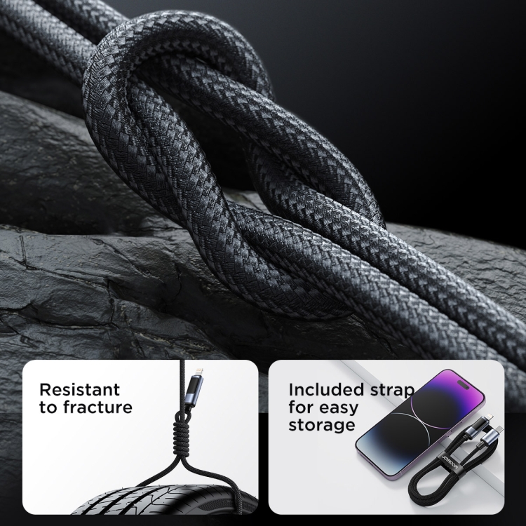 JOYROOM S-CL020A16 20W USB-C / Type-C to 8 Pin Digital Display Fast Charging Data Cable, Length:1.2m(Black) JOYROOM S-CL020A16 20W USB-C / Type-C to 8 Pin Digital Display Fast Charging Data Cable, Length:1.2m(Black)