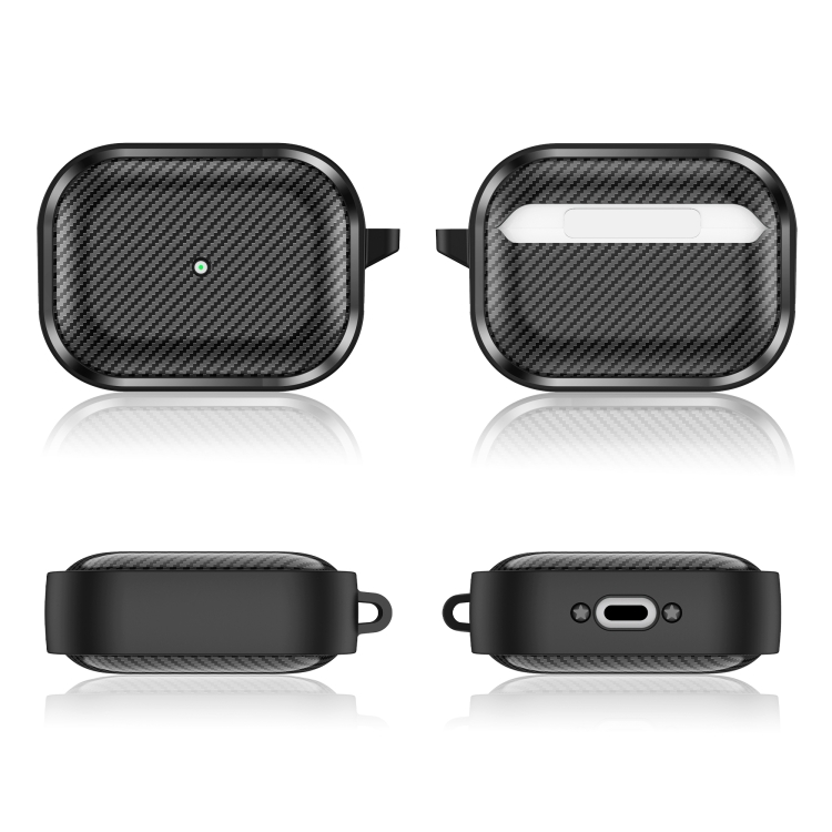 For AirPods Pro Photo Frame Carbon Fiber Series Earphone Case(Black) For AirPods Pro Photo Frame Carbon Fiber Series Earphone Case(Black)
