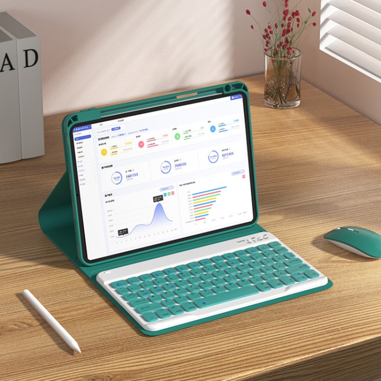 HB102D Backlight Magnetic Detachable Rotatable Bluetooth Keyboard Leather Case For iPad 10.2 2021/2020/2019(Green) HB102D Backlight Magnetic Detachable Rotatable Bluetooth Keyboard Leather Case For iPad 10.2 2021/2020/2019(Green)