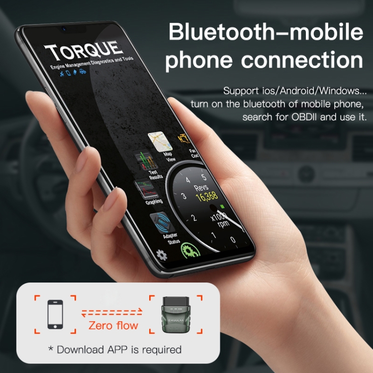 KUULAA KL-DW006 Bluetooth 4.0 OBDII Car Diagnostic Scanner(Dark Green)