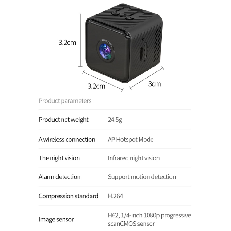 X2 Smart HD Mini WiFi Cámara compatible con visión nocturna y detección de movimiento y tarjeta TF - 7