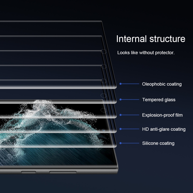 pour Samsung S22 Ultra Verre Nillkin 3D CP+Max Couverture Complète