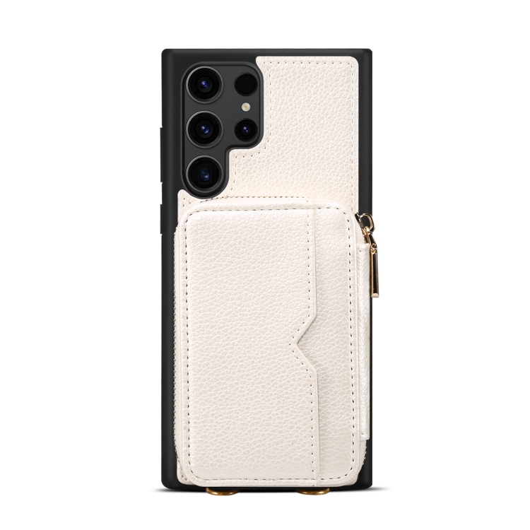 For Samsung Galaxy S23 Ultra 5G Zipper Card Slot Phone Case(White)