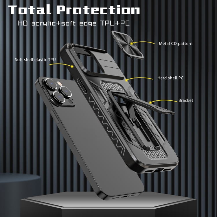 For iPhone 14 Pro Max Sliding Camera Cover Design Phone Case(Black) For iPhone 14 Pro Max Sliding Camera Cover Design Phone Case(Black)