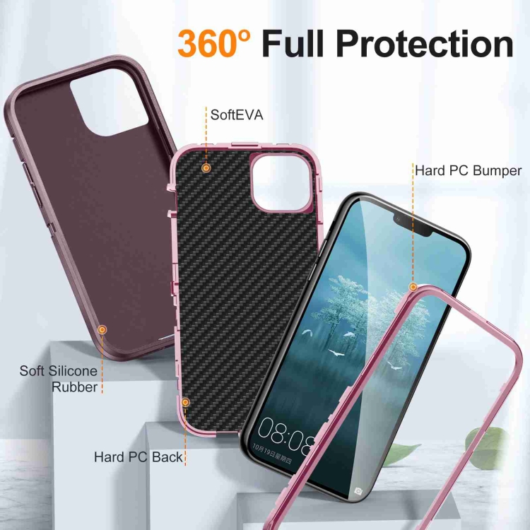 For iPhone 14 / 13 Life Waterproof Rugged Phone Case(Purple + Pink) For iPhone 14 / 13 Life Waterproof Rugged Phone Case(Purple + Pink)