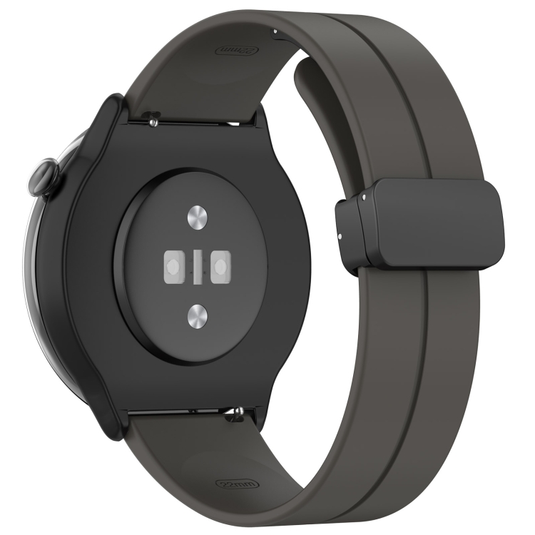 Per Amazfit GTR Mini chiusura pieghevole magnetica cinturino in silicone  con fibbia nera (grigio siderale)