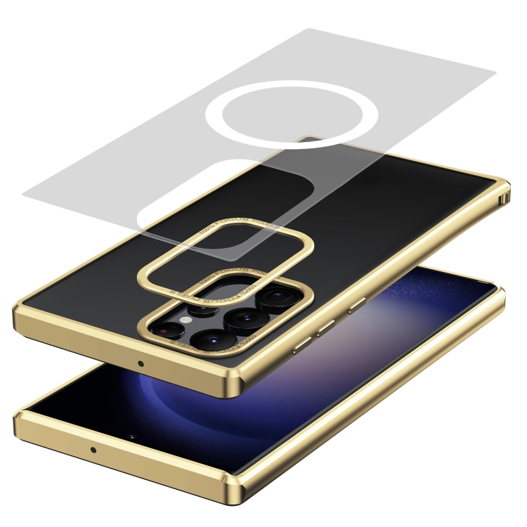 For Samsung Galaxy S21 Ultra 5G MagSafe Magnetic PC Phone Case(Gold) For Samsung Galaxy S21 Ultra 5G MagSafe Magnetic PC Phone Case(Gold)