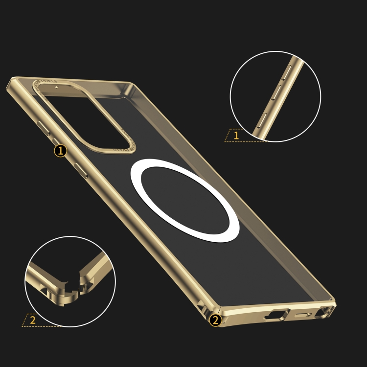 For Samsung Galaxy S21 Ultra 5G MagSafe Magnetic PC Phone Case(Gold) For Samsung Galaxy S21 Ultra 5G MagSafe Magnetic PC Phone Case(Gold)