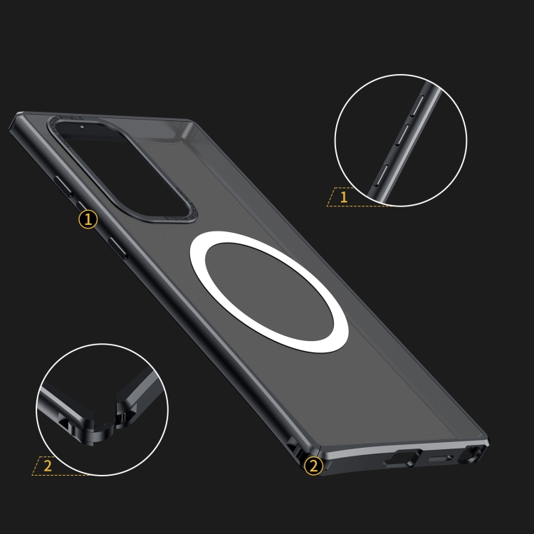 For Samsung Galaxy S23 Ultra 5G MagSafe Magnetic PC Phone Case(Black) For Samsung Galaxy S23 Ultra 5G MagSafe Magnetic PC Phone Case(Black)