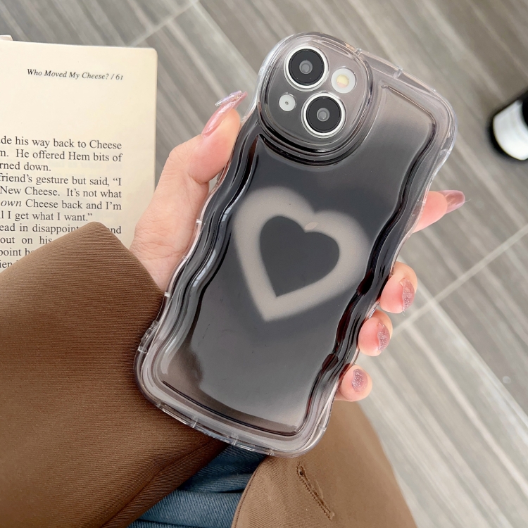 For iPhone 14 Pro Wave Smudged Heart Phone Case(Black) For iPhone 14 Pro Wave Smudged Heart Phone Case(Black)