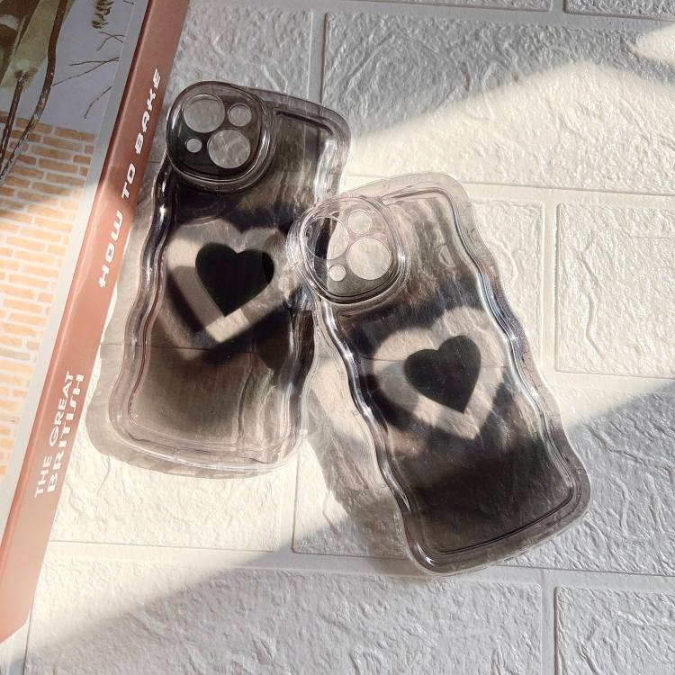 For iPhone 14 Pro Wave Smudged Heart Phone Case(Black) For iPhone 14 Pro Wave Smudged Heart Phone Case(Black)