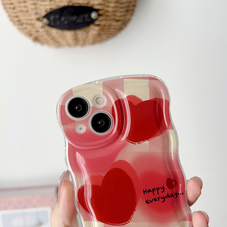 For iPhone 14 Pro Wave Smudged Hearts Phone Case(Red) For iPhone 14 Pro Wave Smudged Hearts Phone Case(Red)