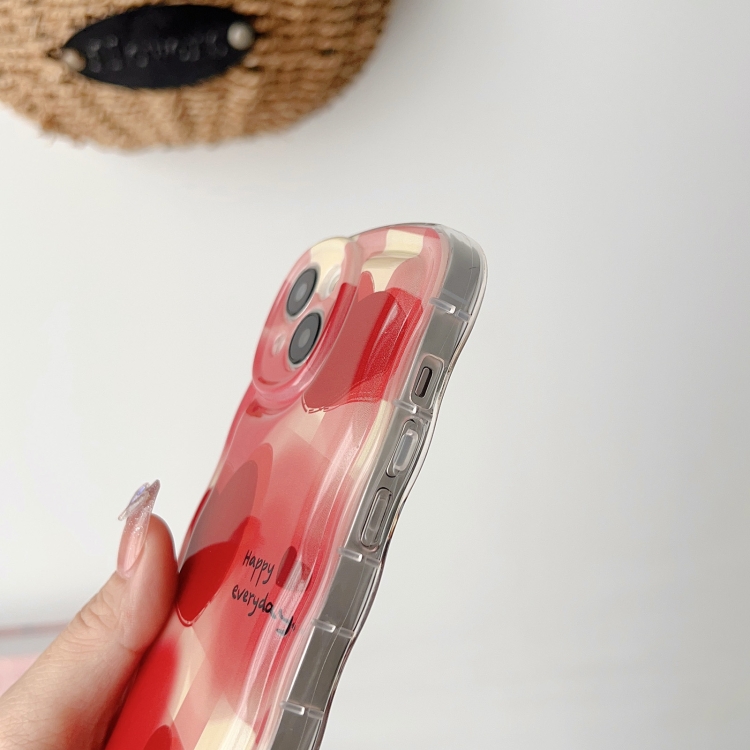 For iPhone 14 Pro Wave Smudged Hearts Phone Case(Red) For iPhone 14 Pro Wave Smudged Hearts Phone Case(Red)