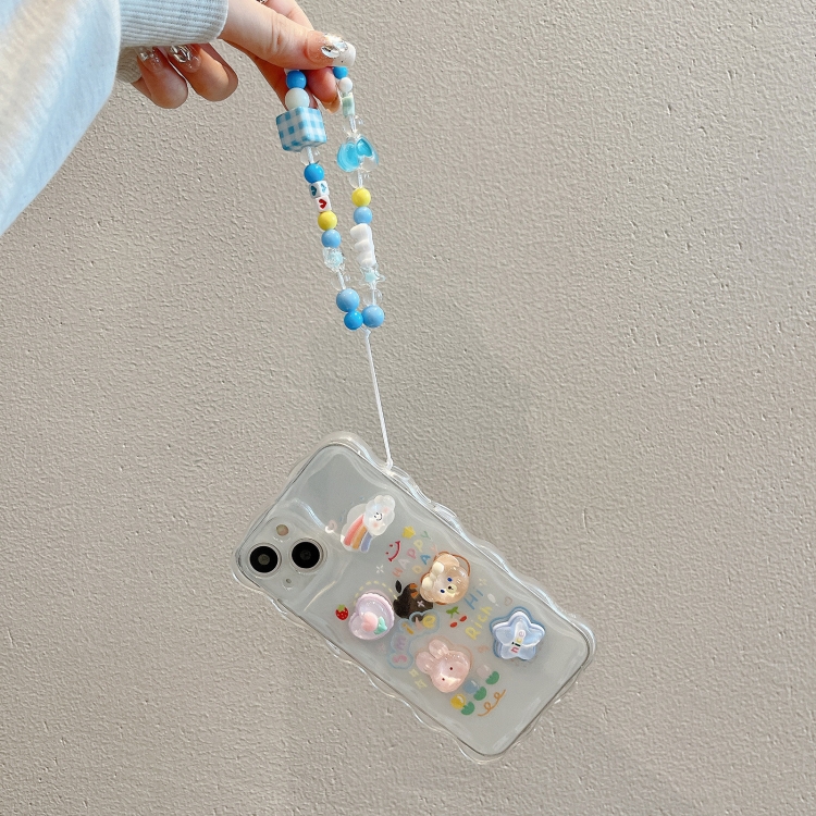 For iPhone 11 Pro Max Cloud 3D Bear Phone Case with Bracelet(Transparent) For iPhone 11 Pro Max Cloud 3D Bear Phone Case with Bracelet(Transparent)