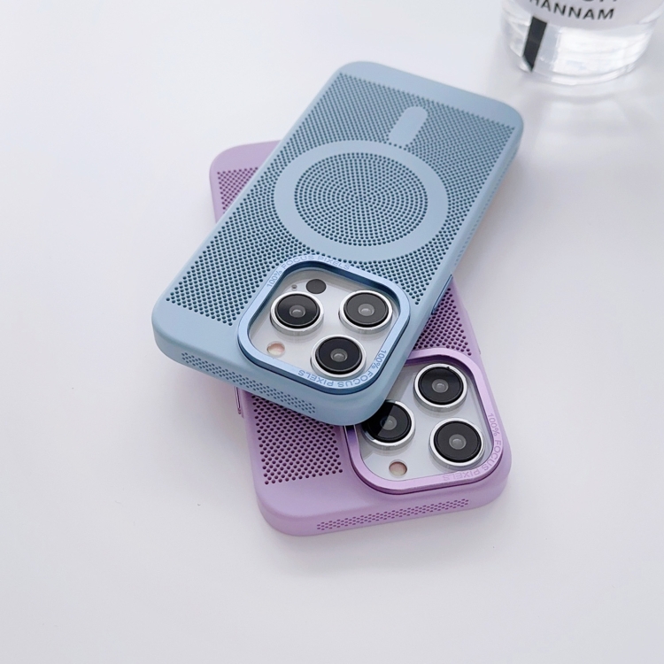 Funda Magnética Metálica De Doble Cara Para iPhone, 1 Pcs Color Azul For iPhone  13 Pro Max