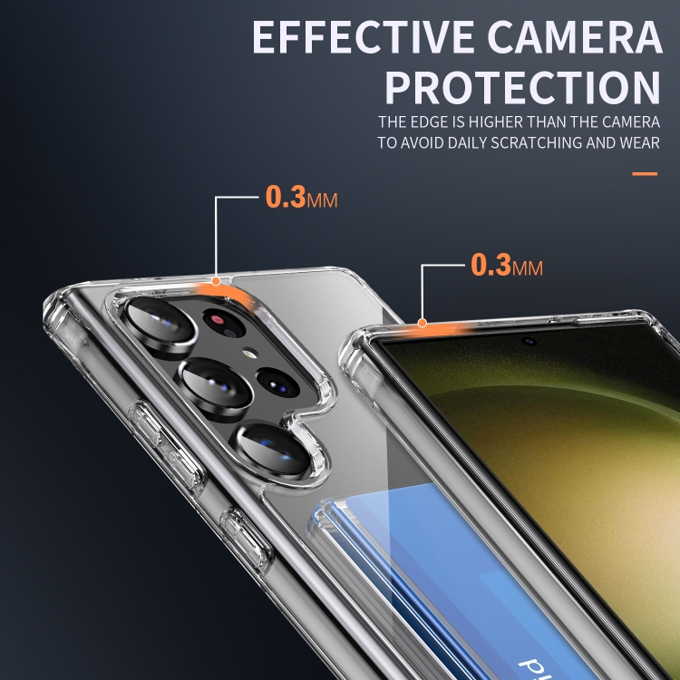 For Samsung Galaxy S23 Ultra 5G Four-Corner Shockproof Transparent Phone Case with Card Slot For Samsung Galaxy S23 Ultra 5G Four-Corner Shockproof Transparent Phone Case with Card Slot