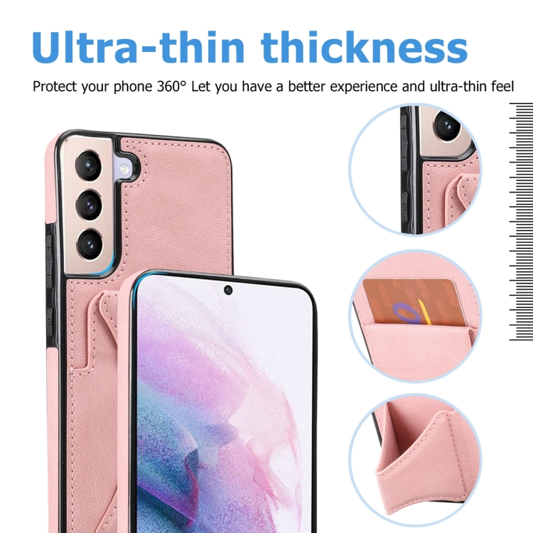 For Samsung Galaxy S23 5G Ultra-thin Shockproof Phone Protective Case with Holder(Rose Gold) For Samsung Galaxy S23 5G Ultra-thin Shockproof Phone Protective Case with Holder(Rose Gold)