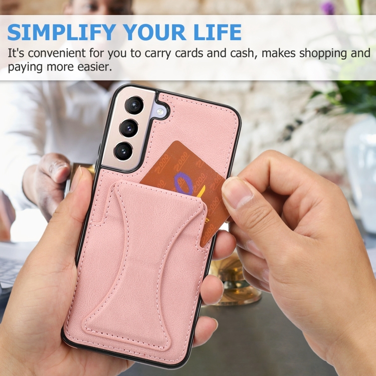 For Samsung Galaxy S23 5G Ultra-thin Shockproof Phone Protective Case with Holder(Rose Gold) For Samsung Galaxy S23 5G Ultra-thin Shockproof Phone Protective Case with Holder(Rose Gold)