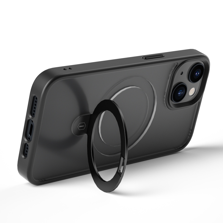 For iPhone 14 WIWU ZMM-010 TPU+PC Lithium Alloy Bracket Magsafe Phone Case(Black) For iPhone 14 WIWU ZMM-010 TPU+PC Lithium Alloy Bracket Magsafe Phone Case(Black)