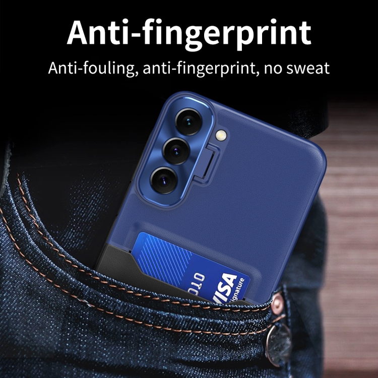 For Samsung Galaxy S22 5G Two-Color Invisible Lens Holder Phone Case(Black+Dark Blue) For Samsung Galaxy S22 5G Two-Color Invisible Lens Holder Phone Case(Black+Dark Blue)
